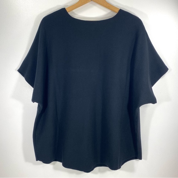 Magaschoni Black Dolman Short Sleeve Crew Scoop Neck Year Round Soft Sweater 2X - Picture 4 of 10